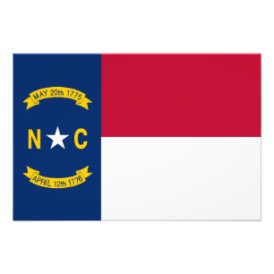 Flagge des Bundesstaates North Carolina Fotodruck