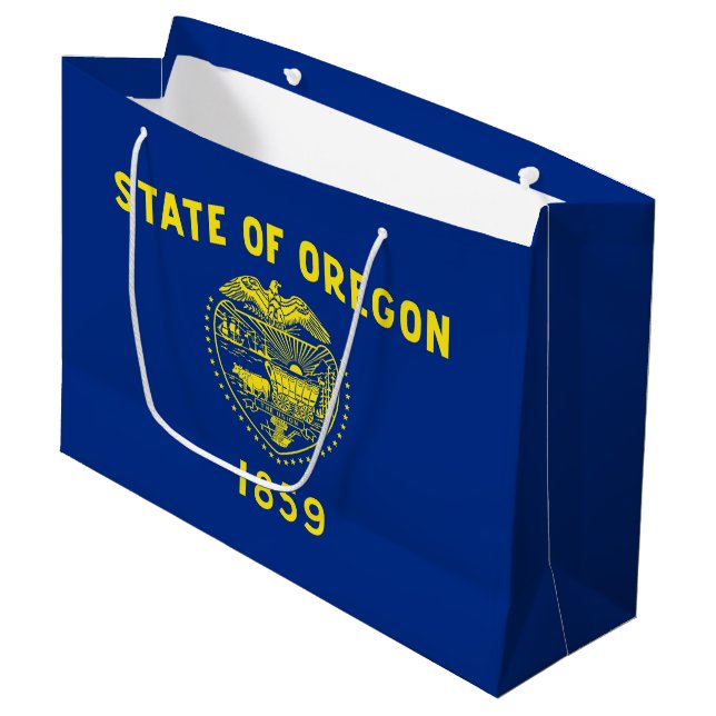 Flagge des Bundesstaates Oregon Große Geschenktüte (Vorderseite Schrägansicht)
