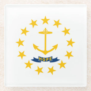 Flagge des Bundesstaates Rhode Island Glasuntersetzer