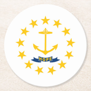 Flagge des Bundesstaates Rhode Island Runder Pappuntersetzer