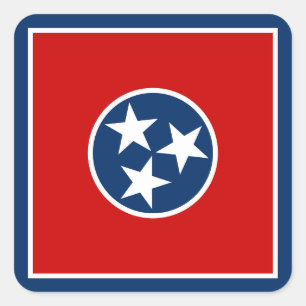 Flagge des Bundesstaates Tennessee Quadratischer Aufkleber
