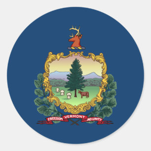 Flagge des Bundesstaates Vermont Runder Aufkleber