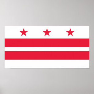 Flagge des Bundesstaates Washington DC Poster