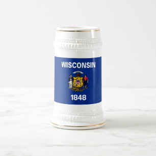 Flagge des Bundesstaates Wisconsin Bierglas