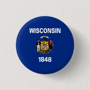 Flagge des Bundesstaates Wisconsin Button