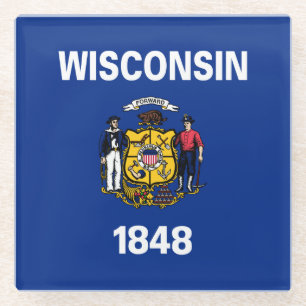 Flagge des Bundesstaates Wisconsin Glasuntersetzer