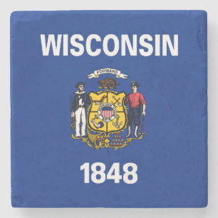 Flagge des Bundesstaates Wisconsin Steinuntersetzer