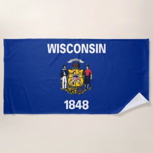 Flagge des Bundesstaates Wisconsin Strandtuch
