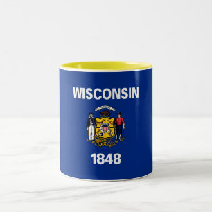 Flagge des Bundesstaates Wisconsin Zweifarbige Tasse