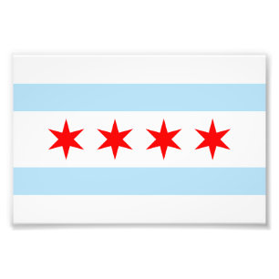 Flagge des Chicago Foto Print