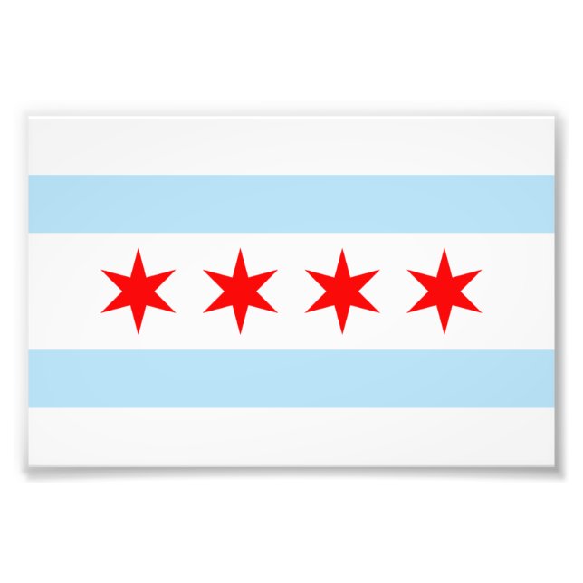 Flagge des Chicago Foto Print (Vorne)