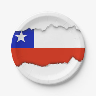 Flagge des Chilen Pappteller