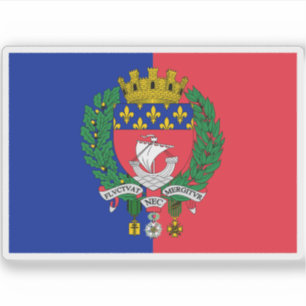 Flagge des Departements Paris, Frankreich Aufkleber