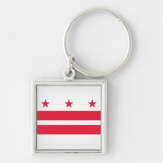 Flagge des Distrikts Columbia (USA) Schlüsselanhänger (Vorne)