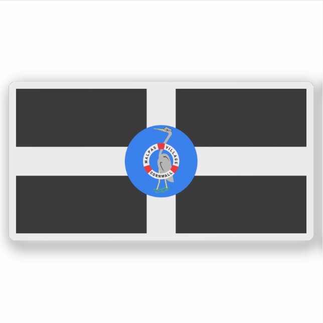 Flagge des Dorfes Malpas, Cornwall, England Aufkleber (Vorderseite)