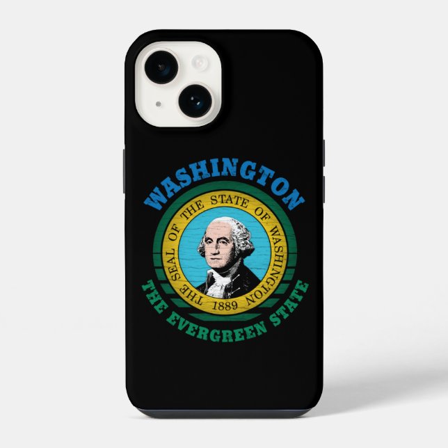 FLAGGE DES EVERGREEN-STATES WASHINGTON iPhone HÜLLE (Rückseite)