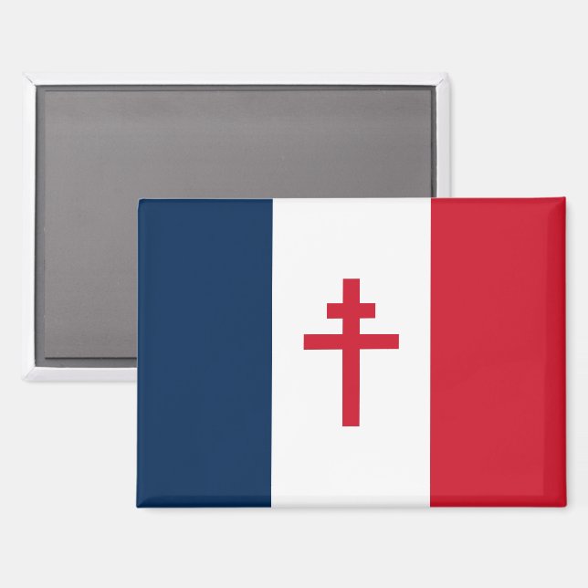 Flagge des Freien Frankreichs Magnet (Vorderseite/Rückseite)