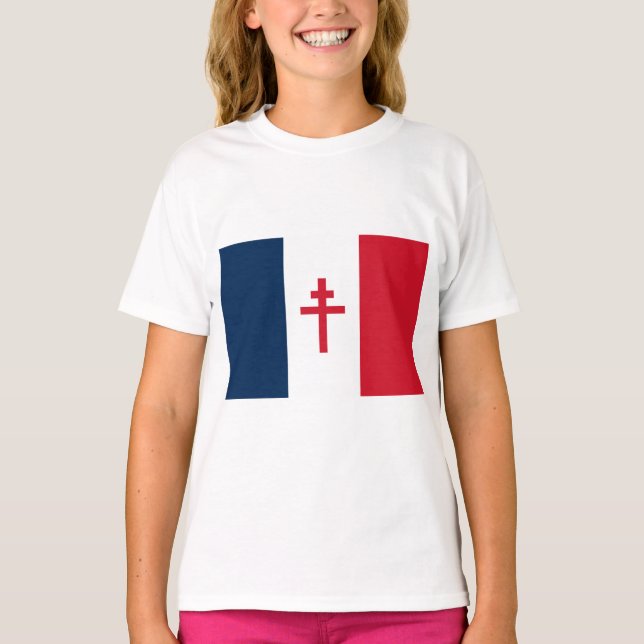 Flagge des Freien Frankreichs T-Shirt (Vorderseite)