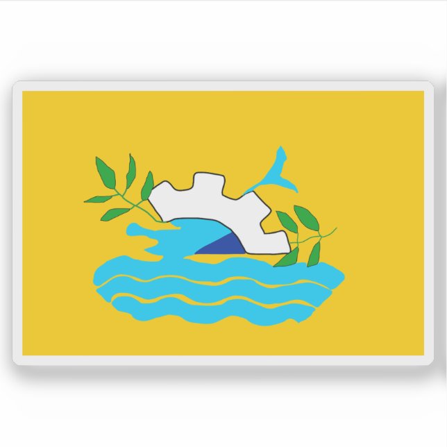 Flagge des Gouverneurs von Nordsinai (alt), Ägypte Aufkleber (Vorderseite)