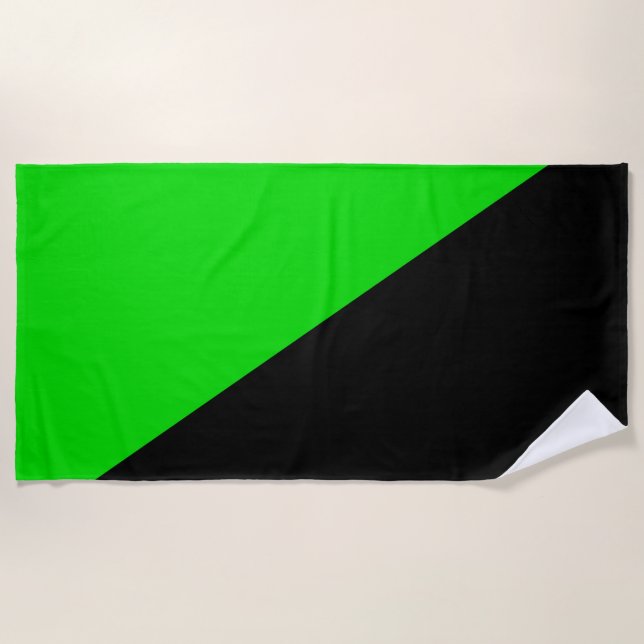 Flagge des grünen Anarchismus Strandtuch (Vorderseite)