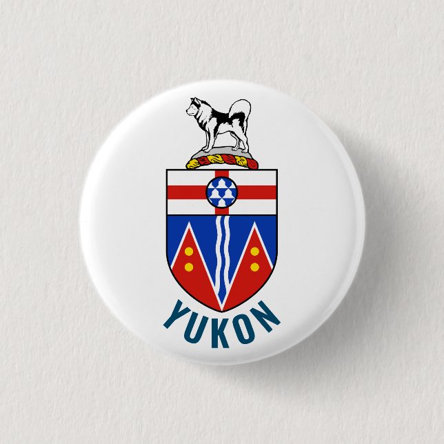 Flagge des Hoheitsgebiets von Yukon - Kanada Button (Vorderseite)