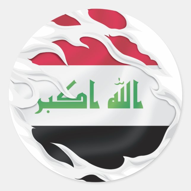 Flagge des Irak Runder Aufkleber (Vorderseite)