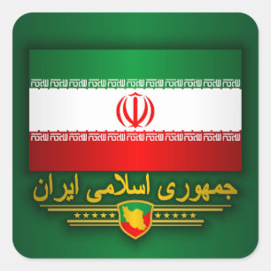 Flagge des Iran Apparel Quadratischer Aufkleber