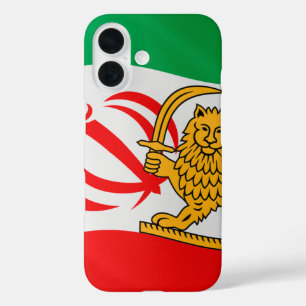 Flagge des Iran, die das Emblem der Islamischen Re iPhone 16 Hülle