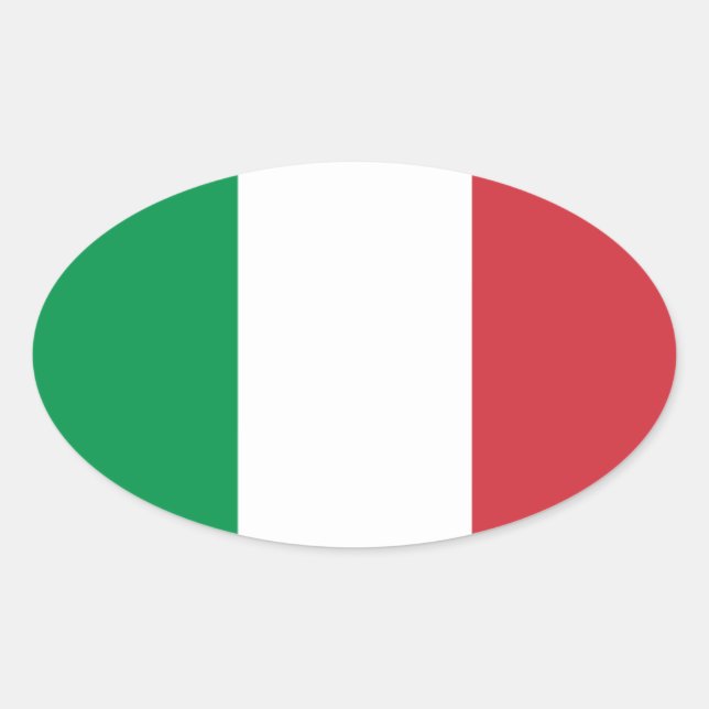 Flagge des Italien-Oval-Aufklebers Ovaler Aufkleber (Vorderseite)
