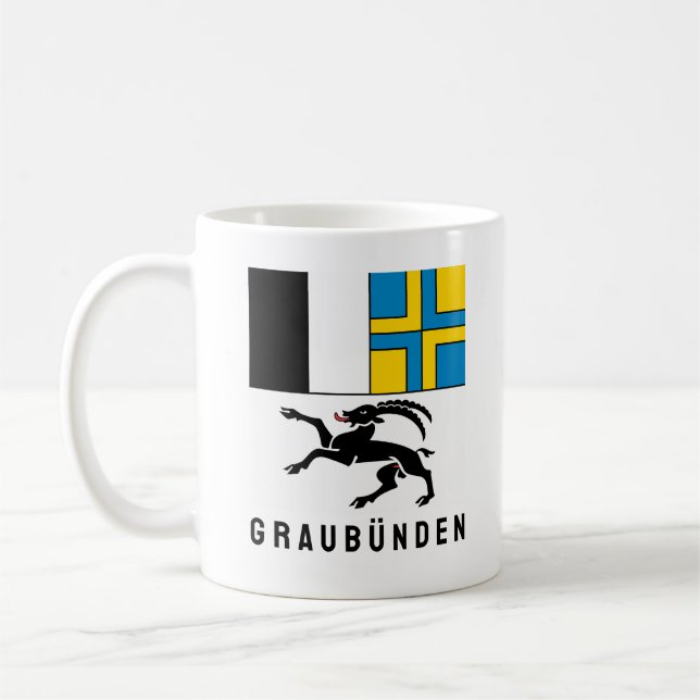Flagge des Kantons Graubünden, Schweiz Kaffeetasse (Links)