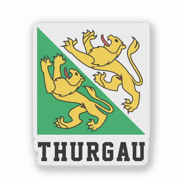 Flagge des Kantons Thurgau, Schweiz Aufkleber (Vorderseite)