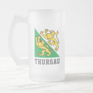 Flagge des Kantons Thurgau, Schweiz Mattglas Bierglas
