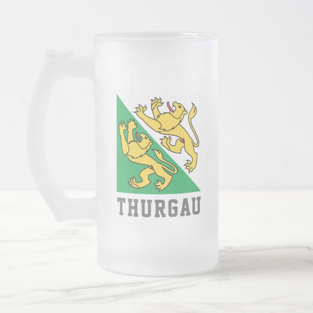 Flagge des Kantons Thurgau, Schweiz Mattglas Bierglas (Links)