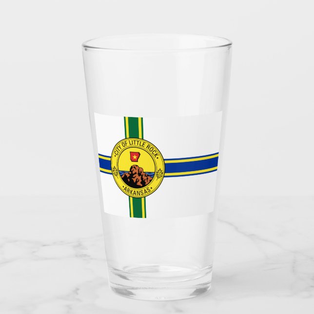Flagge des Kleinen Felsen (Arkansas) Glas (Vorderseite)