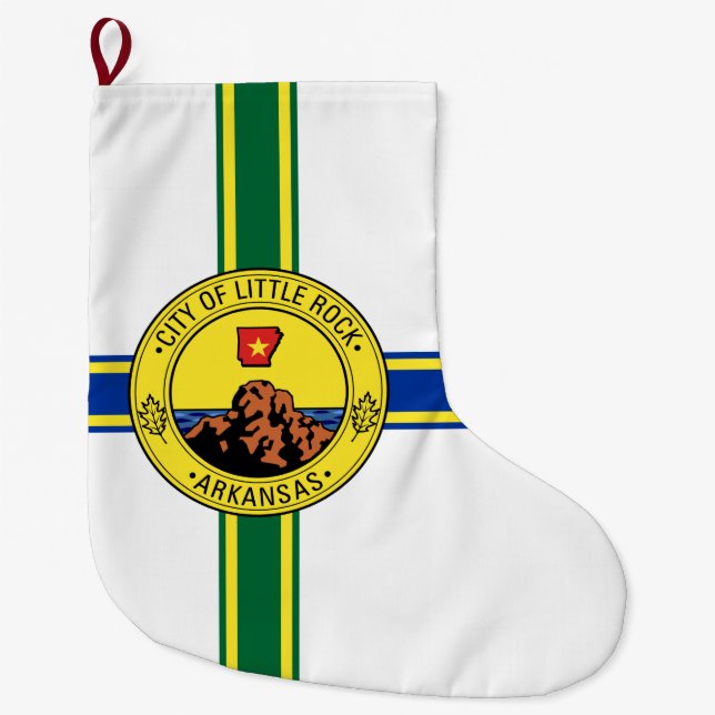 Flagge des Kleinen Felsen (Arkansas) Großer Weihnachtsstrumpf (Vorderseite)