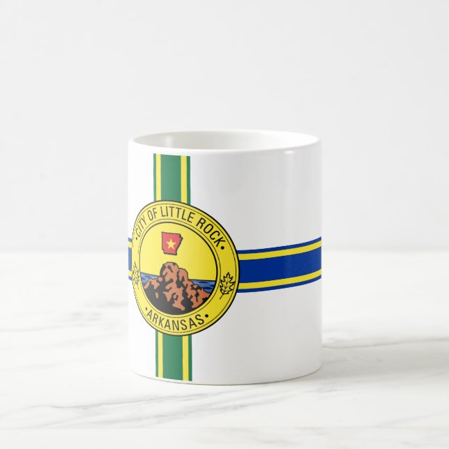 Flagge des Kleinen Felsen (Arkansas) Kaffeetasse (Mittel)