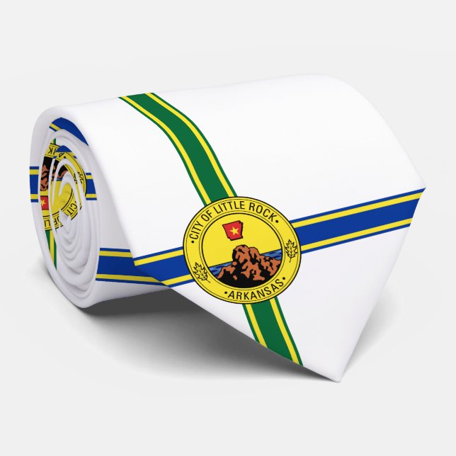 Flagge des Kleinen Felsen (Arkansas) Krawatte (Gerollt)