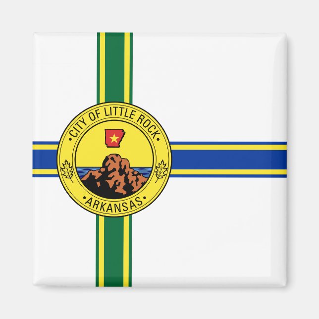 Flagge des Kleinen Felsen (Arkansas) Magnet (Vorne)