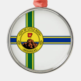 Flagge des Kleinen Felsen (Arkansas) Ornament Aus Metall