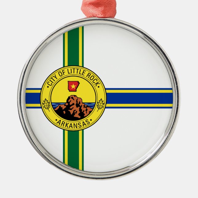 Flagge des Kleinen Felsen (Arkansas) Ornament Aus Metall (Vorne)