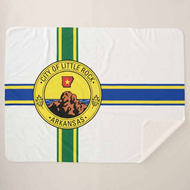 Flagge des Kleinen Felsen (Arkansas) Sherpadecke (Vorderseite (Horizontal))