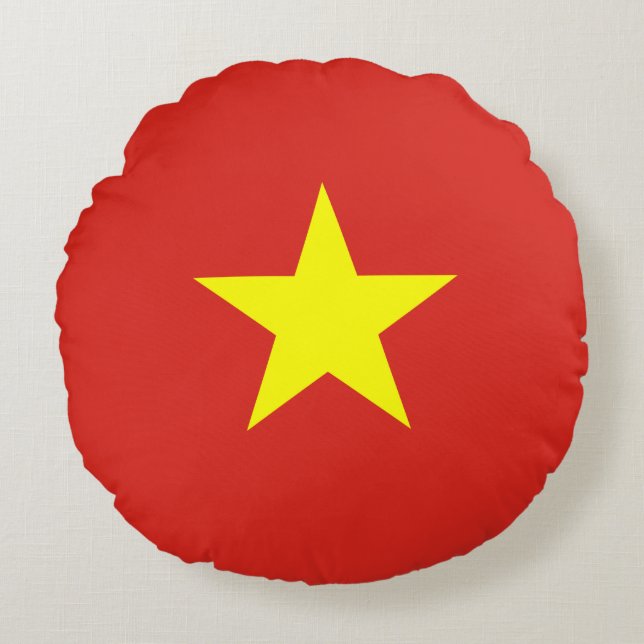 Flagge des kommunistischen Vietnam Rundes Kissen (Vorderseite)