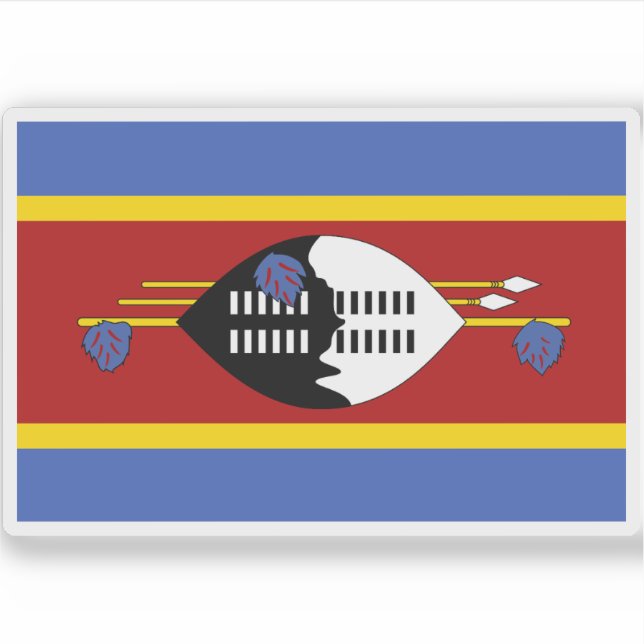 Flagge des Königreichs Eswatini Aufkleber (Vorderseite)