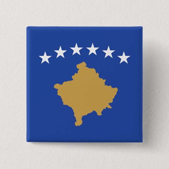 Flagge des Kosovo Button (Vorderseite)