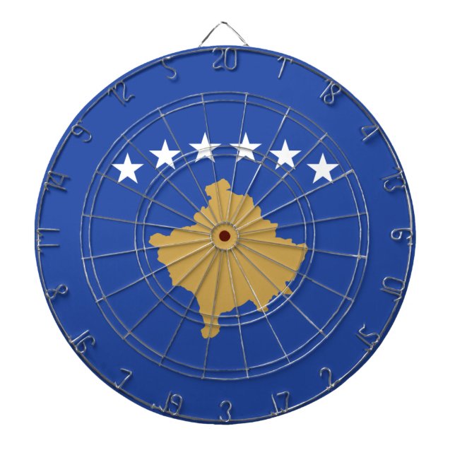 Flagge des Kosovo Dartscheibe (vorne)