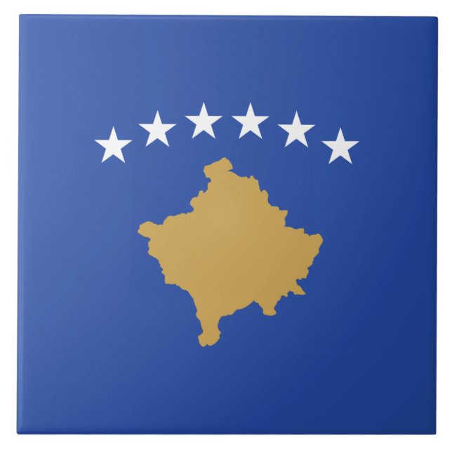 Flagge des Kosovo Fliese (Vorderseite)
