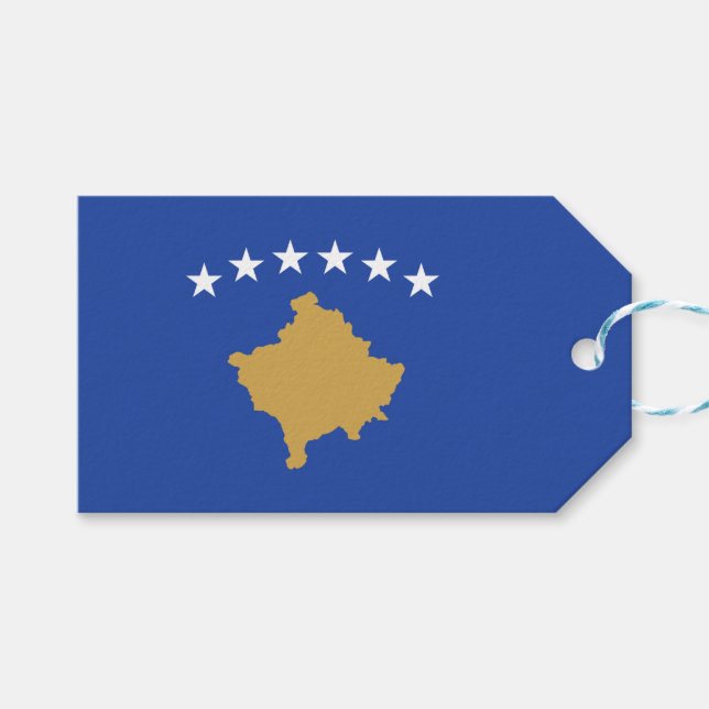 Flagge des Kosovo Geschenkanhänger (Vorderseite (Horizontal))