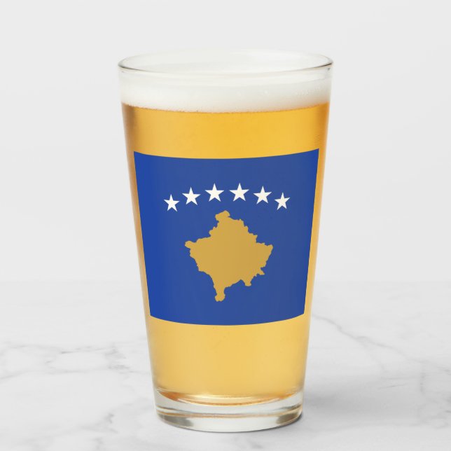 Flagge des Kosovo Glas (Vorne (Gefüllt))