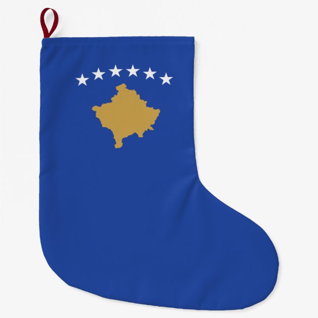 Flagge des Kosovo Großer Weihnachtsstrumpf (Vorderseite)