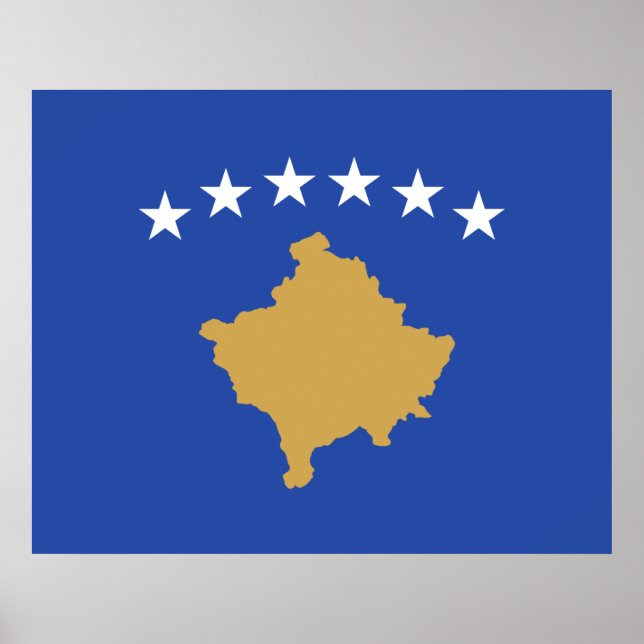 Flagge des Kosovo Poster (Vorne)